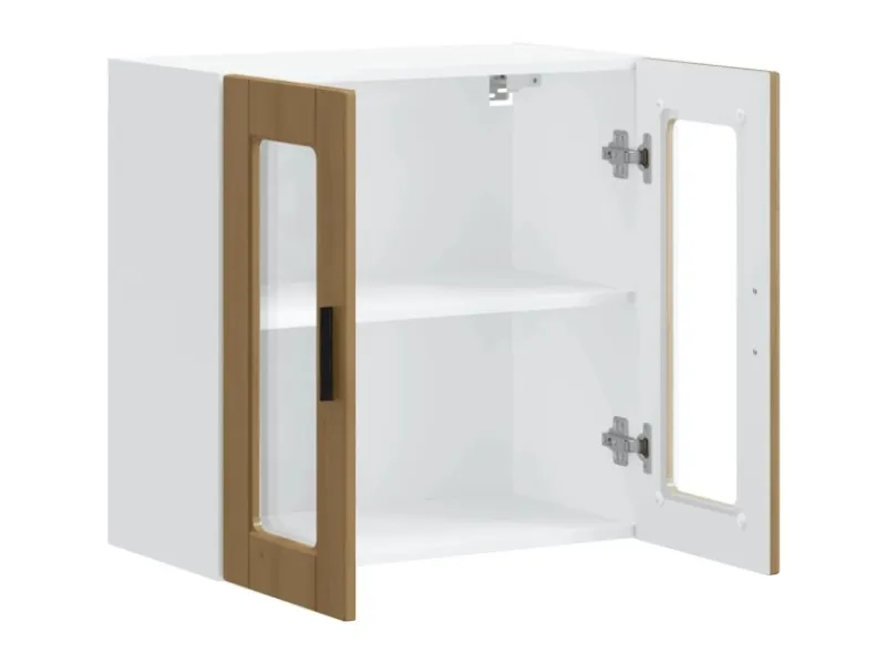 vidaXL Küchen-Hängeschrank mit Glastür Porto Artisan-Eiche 854156< Küchenschränke