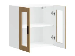 vidaXL Küchen-Hängeschrank mit Glastür Porto Artisan-Eiche 854156< Küchenschränke