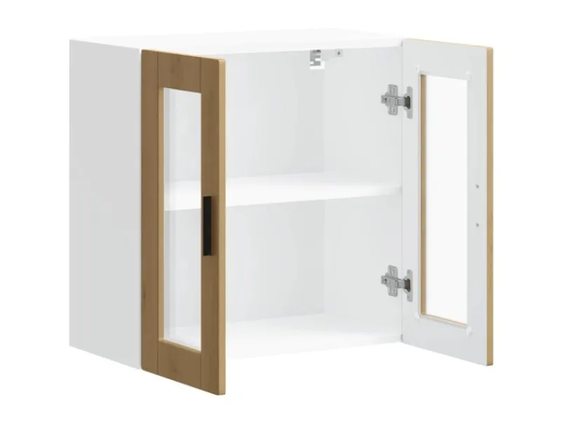 vidaXL Küchen-Hängeschrank mit Glastür Porto Artisan-Eiche 854156< Küchenschränke