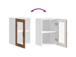 Küchenschränke<vidaXL Küchen-Hängeschrank mit Glastür Porto -Optik 854015