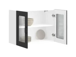 Best vidaXL Küchen-Hängeschrank mit Glastür Kalmar Holzwerkstoff 853608 Schwarz