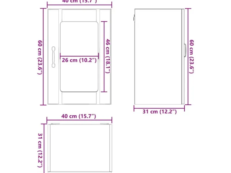 Online vidaXL Küchen-Hängeschrank mit Glastür Lucca -Optik 853775 Altholz