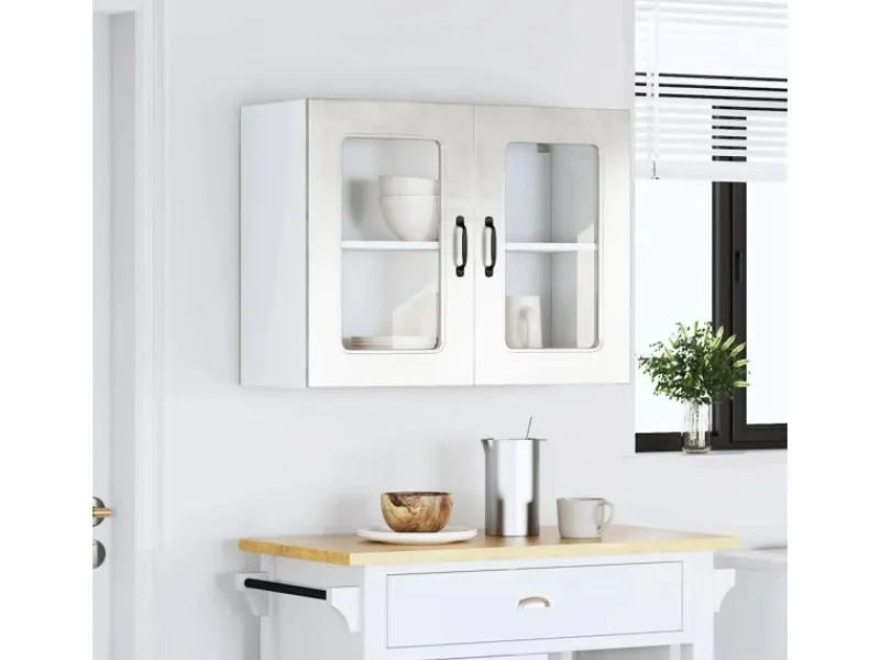 Küchenschränke<vidaXL Küchen-Hängeschrank mit Glastür Kalmar Holzwerkstoff 853611