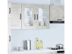 Küchenschränke<vidaXL Küchen-Hängeschrank mit Glastür Kalmar Holzwerkstoff 853611