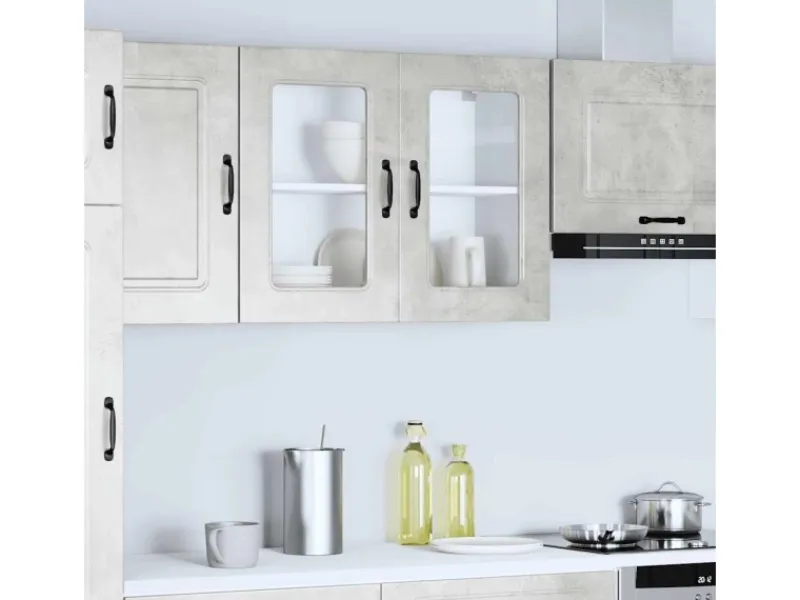 Küchenschränke<vidaXL Küchen-Hängeschrank mit Glastür Kalmar Holzwerkstoff 853611