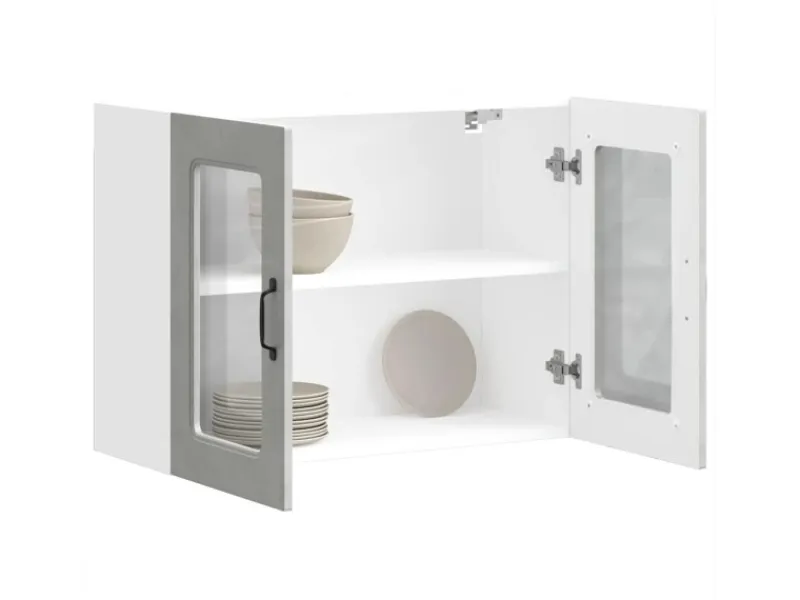 Küchenschränke<vidaXL Küchen-Hängeschrank mit Glastür Kalmar Holzwerkstoff 853611