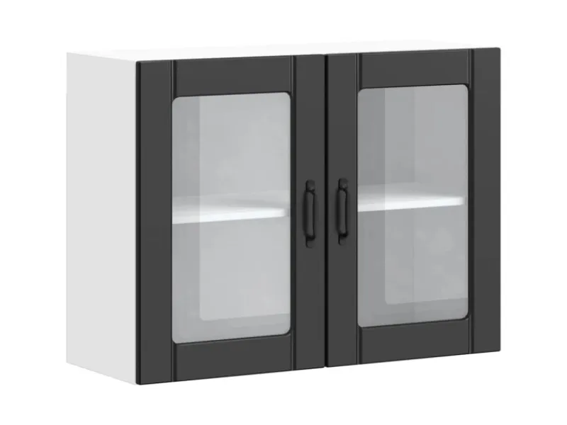 vidaXL Küchen-Hängeschrank mit Glastür Lucca Holzwerkstoff 853848< Küchenschränke