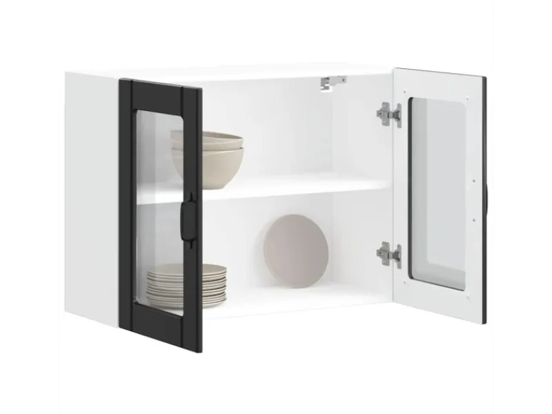 vidaXL Küchen-Hängeschrank mit Glastür Lucca Holzwerkstoff 853848< Küchenschränke