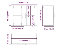 vidaXL Küchen-Hängeschrank mit Glastür Lucca Holzwerkstoff 853848< Küchenschränke