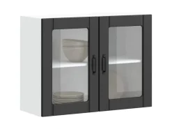vidaXL Küchen-Hängeschrank mit Glastür Lucca Holzwerkstoff 853848< Küchenschränke