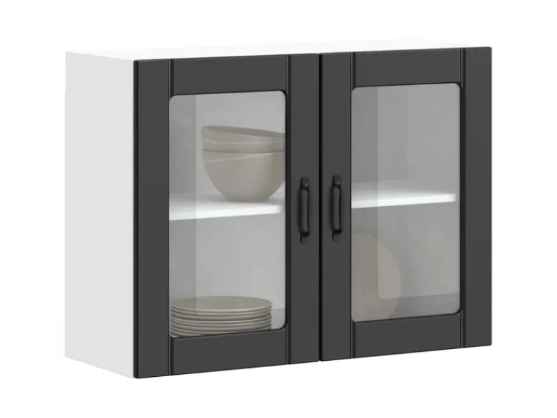 vidaXL Küchen-Hängeschrank mit Glastür Lucca Holzwerkstoff 853848< Küchenschränke