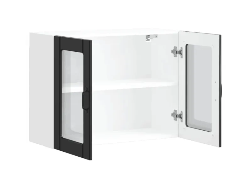 vidaXL Küchen-Hängeschrank mit Glastür Lucca Holzwerkstoff 853848< Küchenschränke
