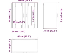 vidaXL Küchen-Hängeschrank mit Glastür Lucca Grau Sonoma Holzwerkstoff 853913< Küchenschränke