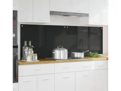 Online vidaXL Küchenrückwand 2 pcs 90 x 60 cm Gehärtetes Glas 3415550 Schwarz