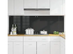 Online vidaXL Küchenrückwand 2 pcs 90 x 60 cm Gehärtetes Glas 3415550 Schwarz
