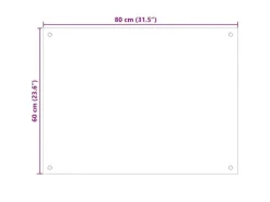 Clearance vidaXL Küchenrückwand 80x60 cm Hartglas 249486 Schwarz