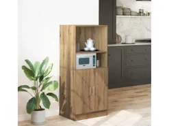 New vidaXL Küchenschrank Artisan-Eiche 57x41,5x131,5 cm Holzwerkstoff 860129 Eiche Handbeschlagen