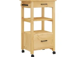 Outlet vidaXL Küchenwagen MONZA 48x40x90 cm Massivholz Kiefer Modell 4