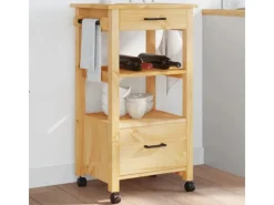 Outlet vidaXL Küchenwagen MONZA 48x40x90 cm Massivholz Kiefer Modell 4