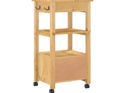 Outlet vidaXL Küchenwagen MONZA 48x40x90 cm Massivholz Kiefer Modell 4