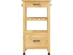 Outlet vidaXL Küchenwagen MONZA 48x40x90 cm Massivholz Kiefer Modell 4