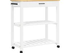Servierwagen<vidaXL Küchenwagen MONZA 84x40x90 cm Massivholz Kiefer Modell 16