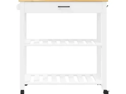 Servierwagen<vidaXL Küchenwagen MONZA 84x40x90 cm Massivholz Kiefer Modell 16