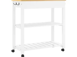 Servierwagen<vidaXL Küchenwagen MONZA 84x40x90 cm Massivholz Kiefer Modell 16