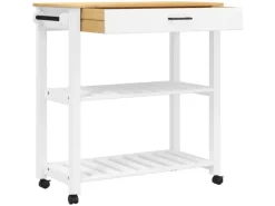 Servierwagen<vidaXL Küchenwagen MONZA 84x40x90 cm Massivholz Kiefer Modell 16