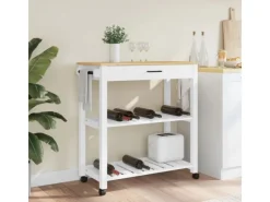 Servierwagen<vidaXL Küchenwagen MONZA 84x40x90 cm Massivholz Kiefer Modell 16