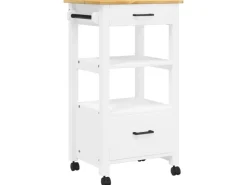 Outlet vidaXL Küchenwagen MONZA 48x40x90 cm Massivholz Kiefer Modell 11