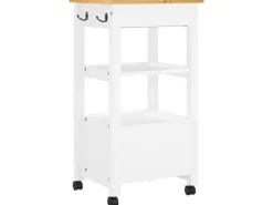 Outlet vidaXL Küchenwagen MONZA 48x40x90 cm Massivholz Kiefer Modell 11