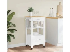 Outlet vidaXL Küchenwagen MONZA 48x40x90 cm Massivholz Kiefer Modell 11