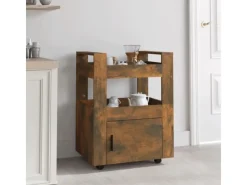 Best vidaXL Küchenwagen Räuchereiche 60x45x80 cm Holzwerkstoff