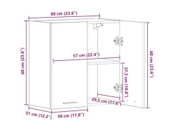 vidaXL Küchenwandschrank Betongrau 60x31x60 cm Holzwerkstoff 861228< Küchenschränke