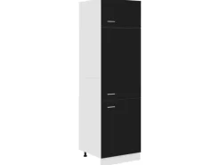 vidaXL Kühlumbauschrank Schwarz 60x57x207 cm Holzwerkstoff