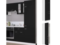 vidaXL Kühlumbauschrank Schwarz 60x57x207 cm Holzwerkstoff