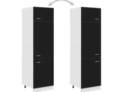 vidaXL Kühlumbauschrank Schwarz 60x57x207 cm Holzwerkstoff