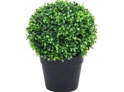 vidaXL Künstliche Buchsbäume 2 Stk mit Topf Kugelform Grün 32 cm< Töpfe