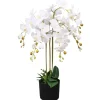 Töpfe<vidaXL Künstliche Orchidee mit Topf 75 cm Weiß