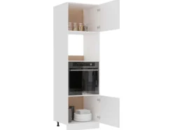 Clearance vidaXL Mikrowellenumbauschrank Weiß 60x57x207 cm Holzwerkstoff