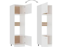Clearance vidaXL Mikrowellenumbauschrank Weiß 60x57x207 cm Holzwerkstoff