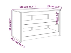 Kühlschränke<vidaXL Outdoor-Küchenschrank Schwarz 106x55x64 cm Massivholz Kiefer