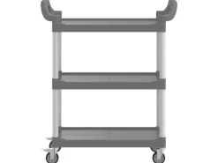 vidaXL Rollwagen mit 3 Etagen Grau 81x41x92 cm Aluminium