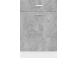 vidaXL Schubunterschrank Betongrau 50x46x81,5 cm Holzwerkstoff< Küchenschränke