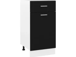 vidaXL Schubunterschrank Schwarz 40x46x81,5 cm Holzwerkstoff< Küchenschränke