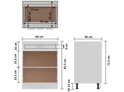 Discount vidaXL Schubunterschrank Weiß 60x46x81,5 cm Holzwerkstoff