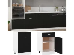 Küchenschränke<vidaXL Schubunterschrank Schwarz 50x46x81,5 cm Holzwerkstoff