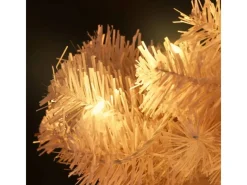 vidaXL Spiral-Weihnachtsbaum mit Topf und LEDs Weiß 120 cm PVC< Töpfe