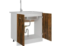 Online vidaXL Spülenunterschrank Räuchereiche 80x46x81,5 cm Holzwerkstoff
